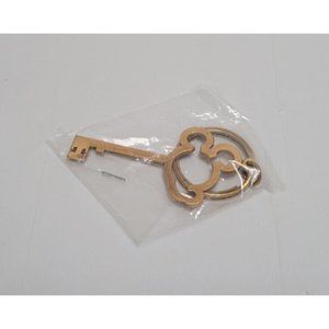 New Mickey Mouse Shaped Bottle Opener - Antique Gold - Skeleton Key Chain Ring